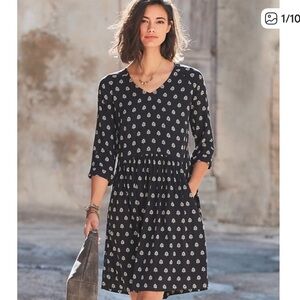 Garnet Hill Bohemian Floral Pocket Dress Size 10